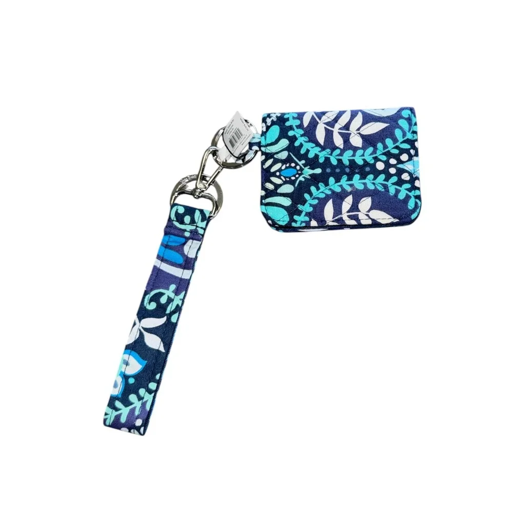 Vera Bradley Wristlet Keychain Blue Island Medallion ID Case Wallet 27598-U60